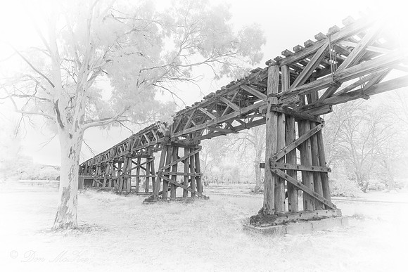 Old Rail Bridge Gundagai - Vintage (3) IR
